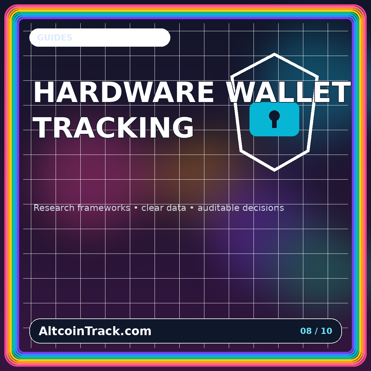 Neon typography card for Hardware Wallet Portfolio Tracking: Read-Only Monitoring, Privacy, and Address Hygiene