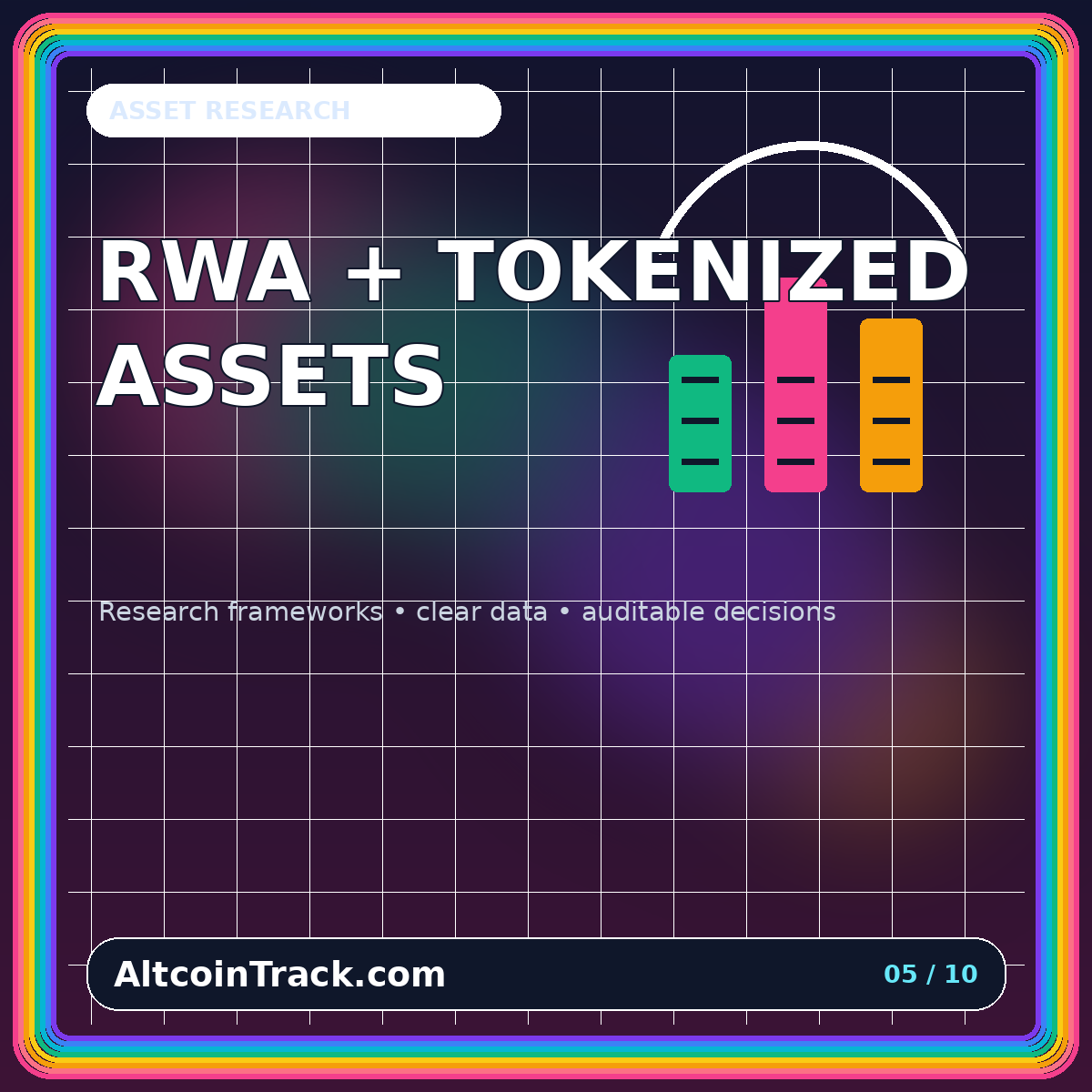 Neon typography card for RWA and Tokenized Asset Tracking: Issuers, Chains, Legal Claims, and Settlement